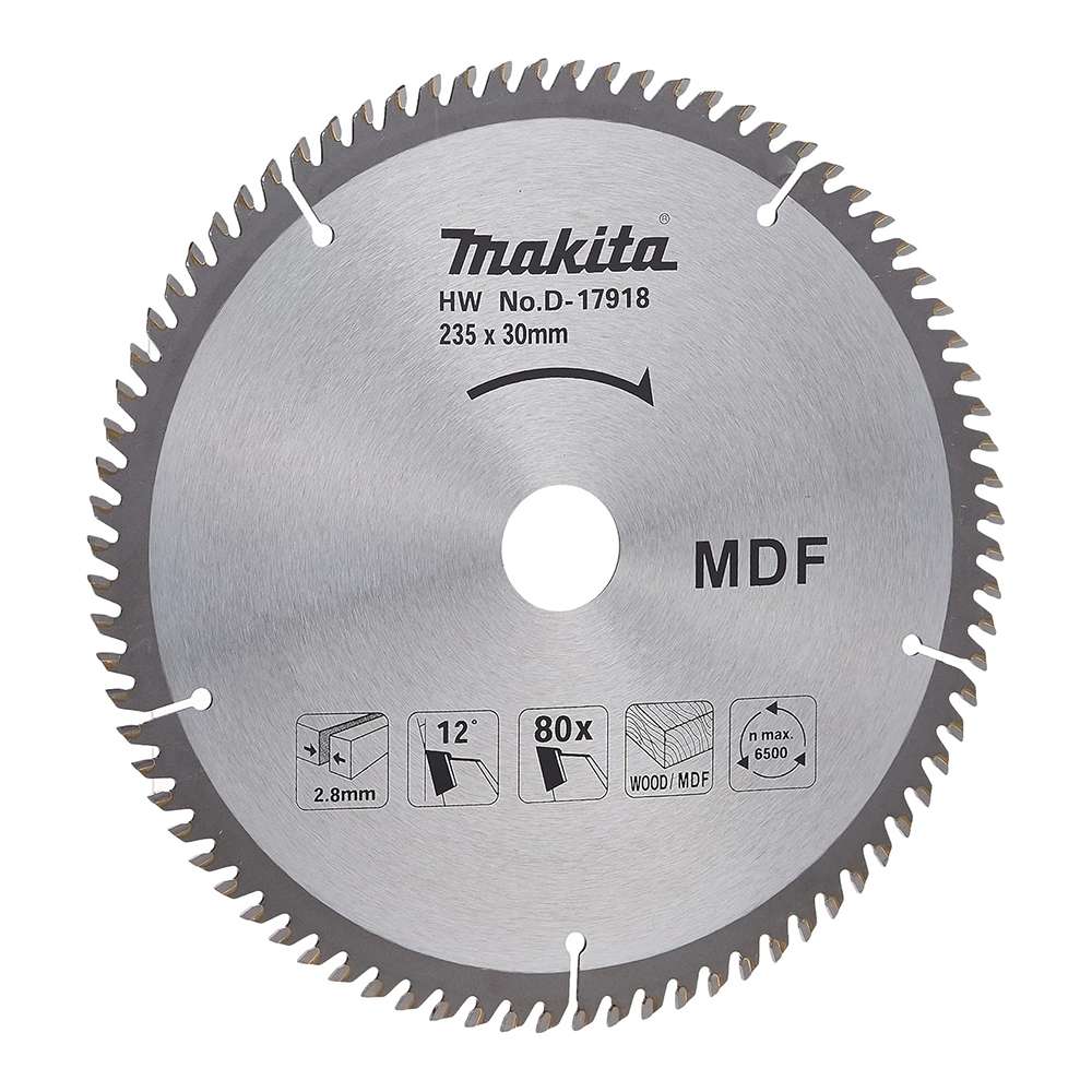 Makita D-17918 235mm x 80 Teeth MDF Cutting Blade 0