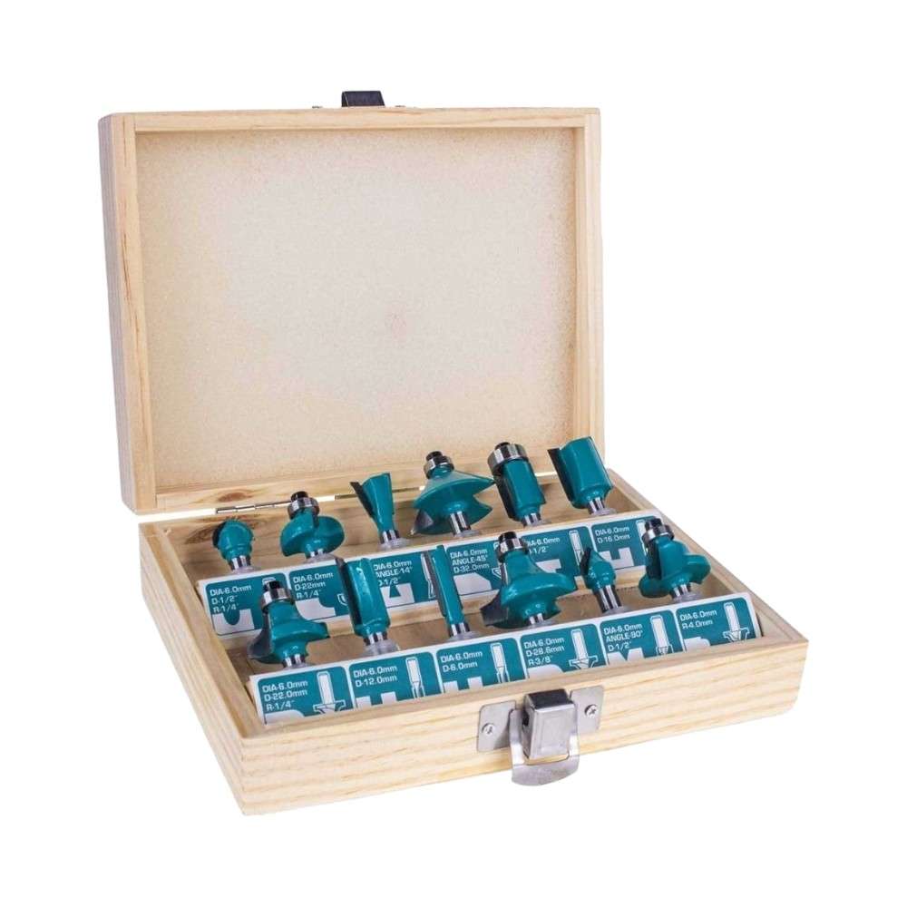 Total TACSR0121 6MM Router Bit Set 12Pcs 1