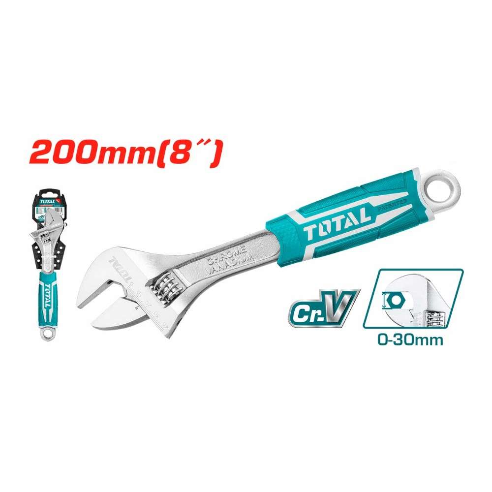 Total THT101086 8 Inch Adjustable Wrench 3