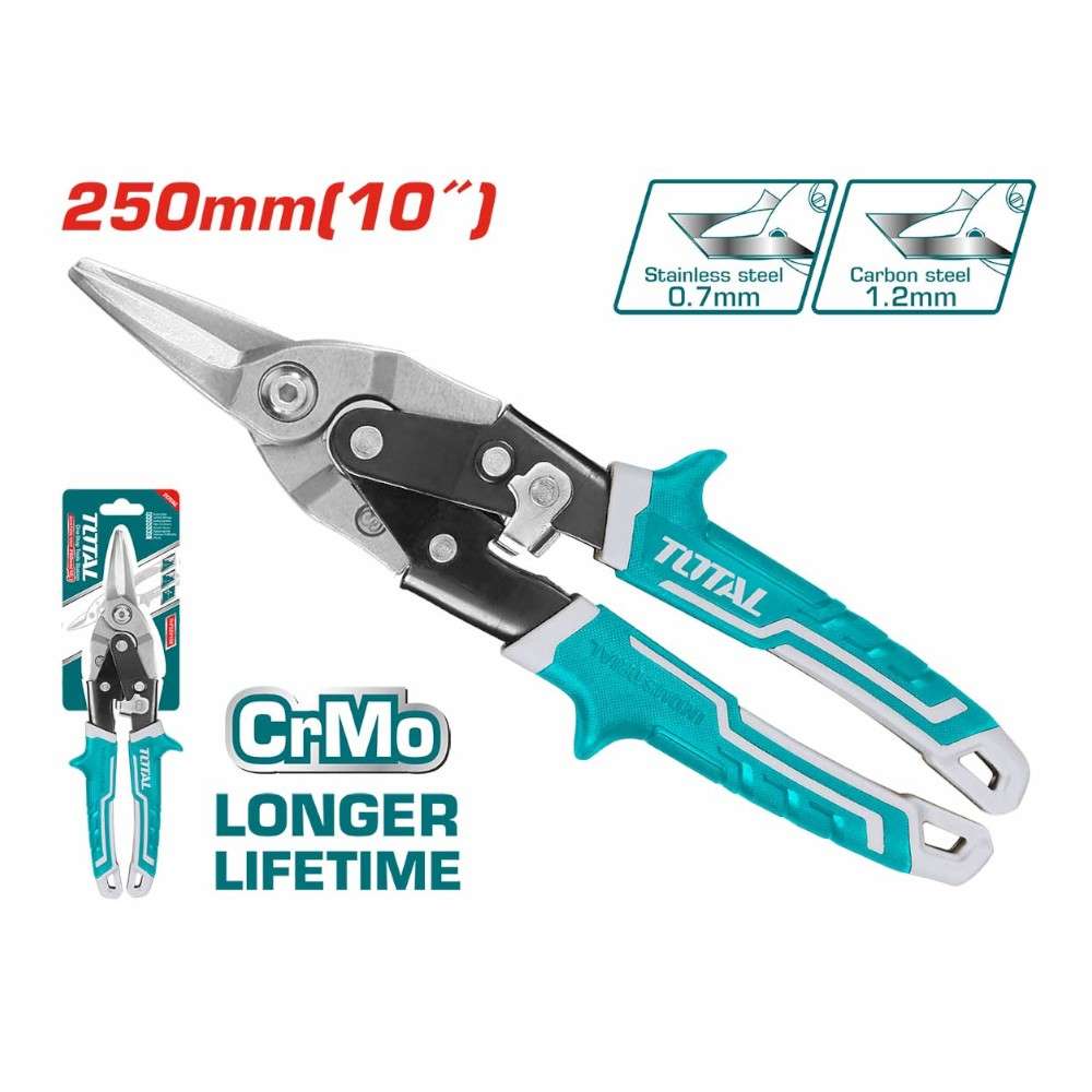 Total THTJ532106 250MM Straight Two Tone Soft Handle Aviation Snip 3
