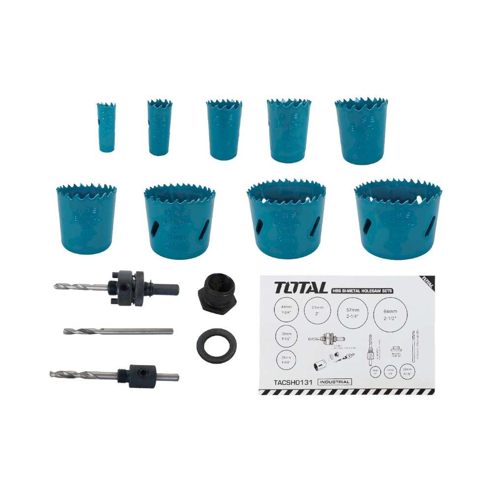 Total TACSH0131 Bi-Metal Hole Saw Kit 13Pcs  1