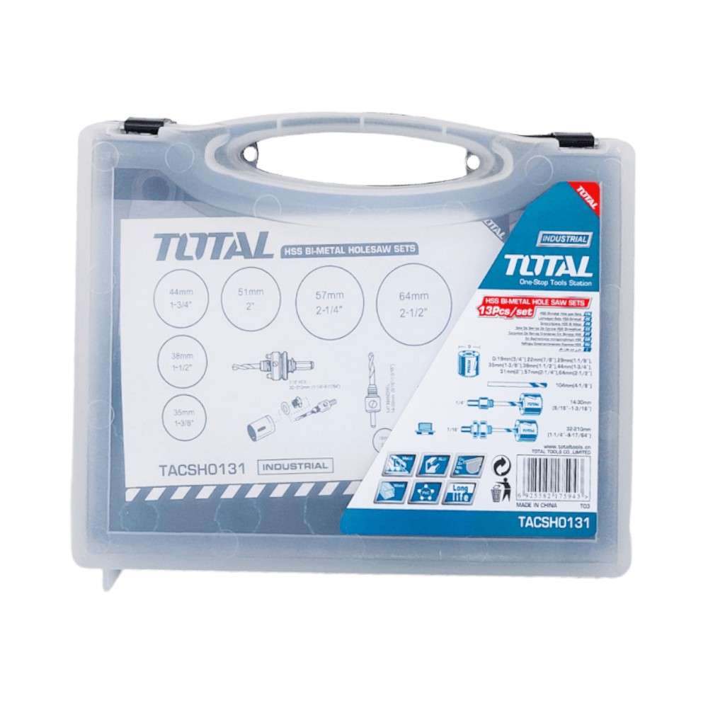 Total TACSH0131 Bi-Metal Hole Saw Kit 13Pcs  3