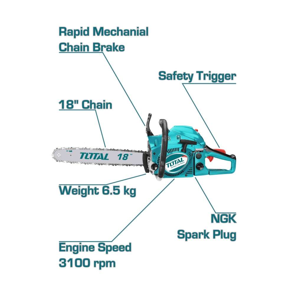 Total TG5451811 1800KW 445MM Gasoline Chain Saw 7