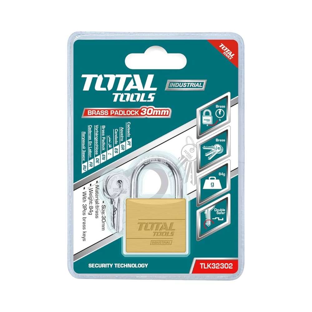 Total TLK32302 30MM Heavy Duty Brass Padlock 4