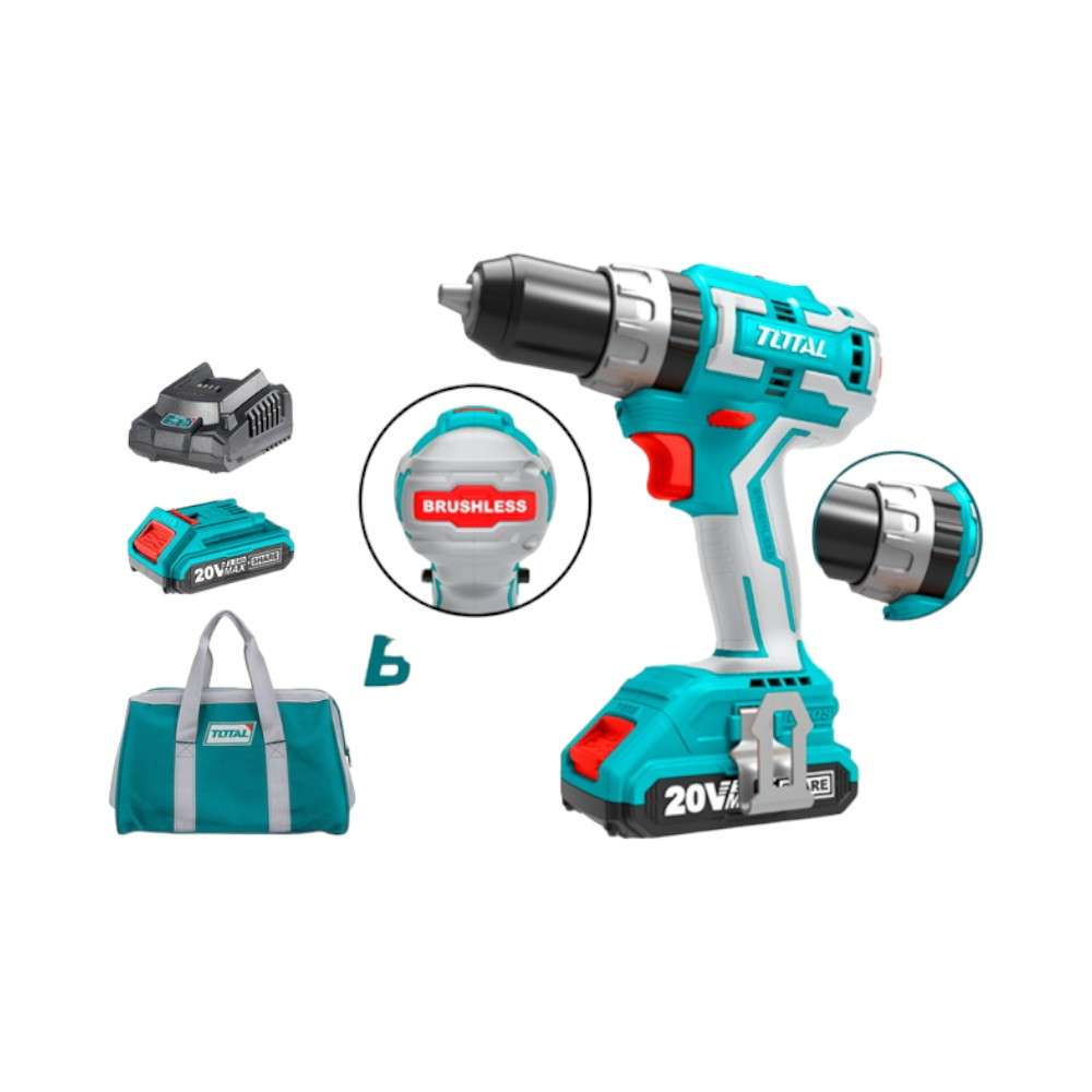 Total TIDLI20608 20V Lithium-Ion Brushless Impact Drill with 2 Speed Gear 2
