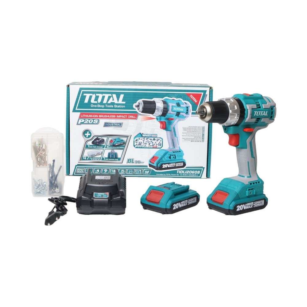 Total TIDLI20608 20V Lithium-Ion Brushless Impact Drill with 2 Speed Gear 6