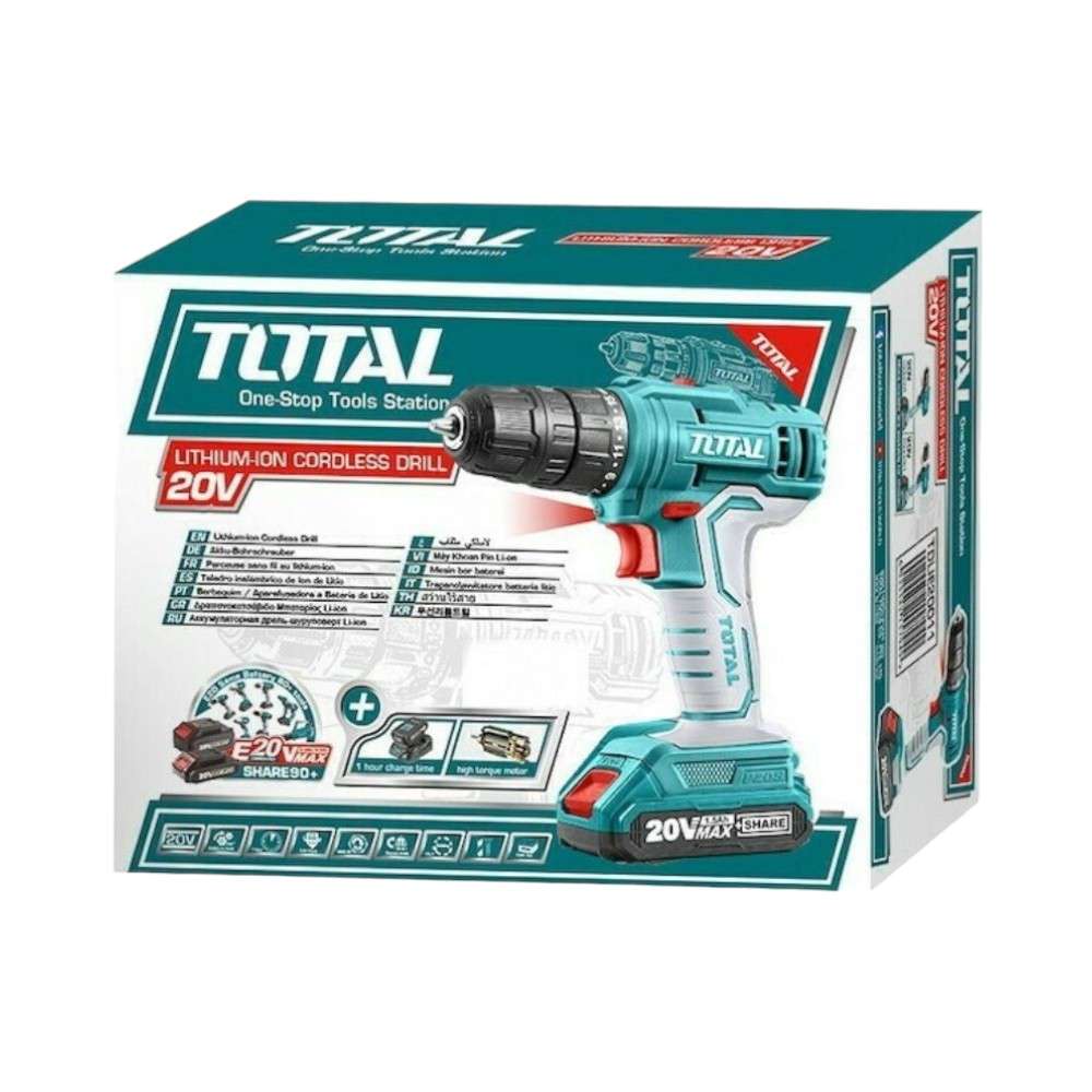 Total TDLI20011 20V Lithium-Ion Cordless Drill With 1.5AH Battery 5