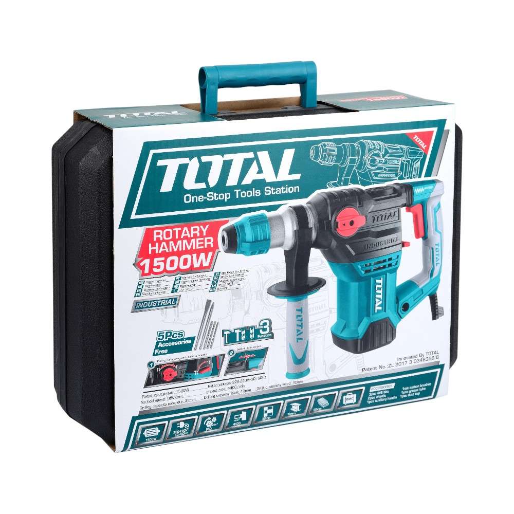 Total TH1153216 1500W Rotary Hammer 8