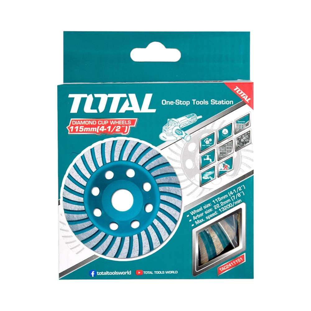 Total TAC2411151 4.5 Inch Segmented Turbo Cup Grinding Wheel 3