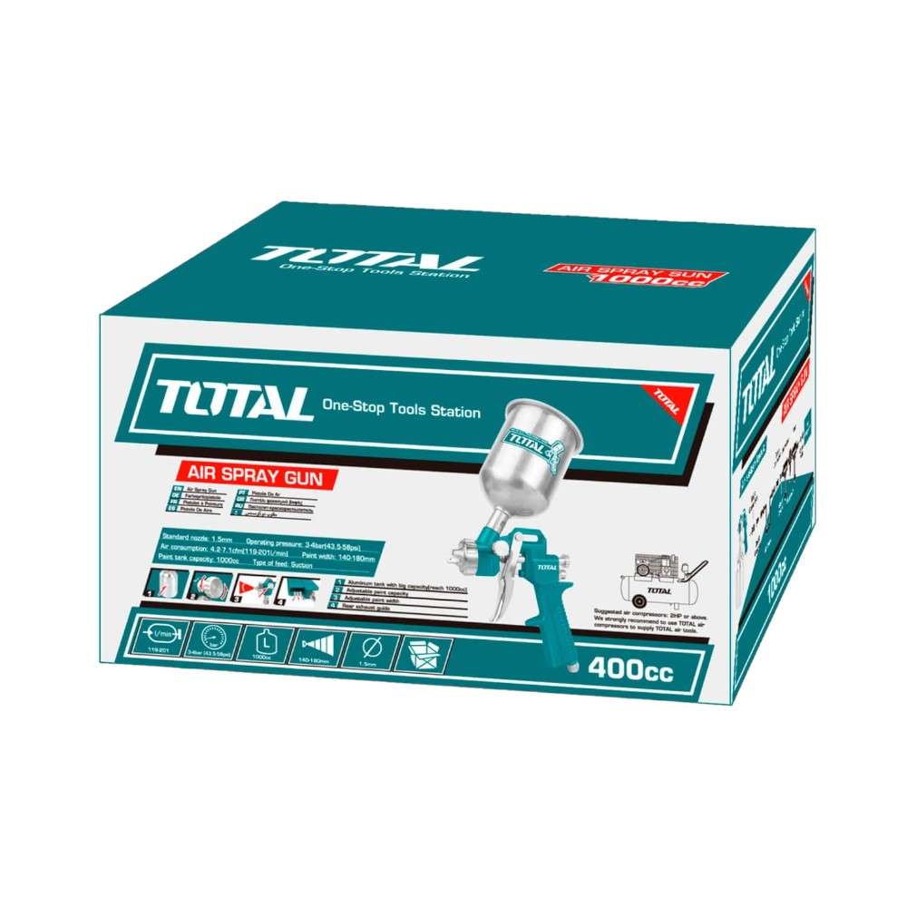 Total TAT10401 400CC Top Bottle Spray Gun  5