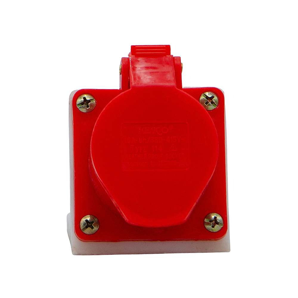 16A 4Pin Female Wall Mounted Industrial Socket 0