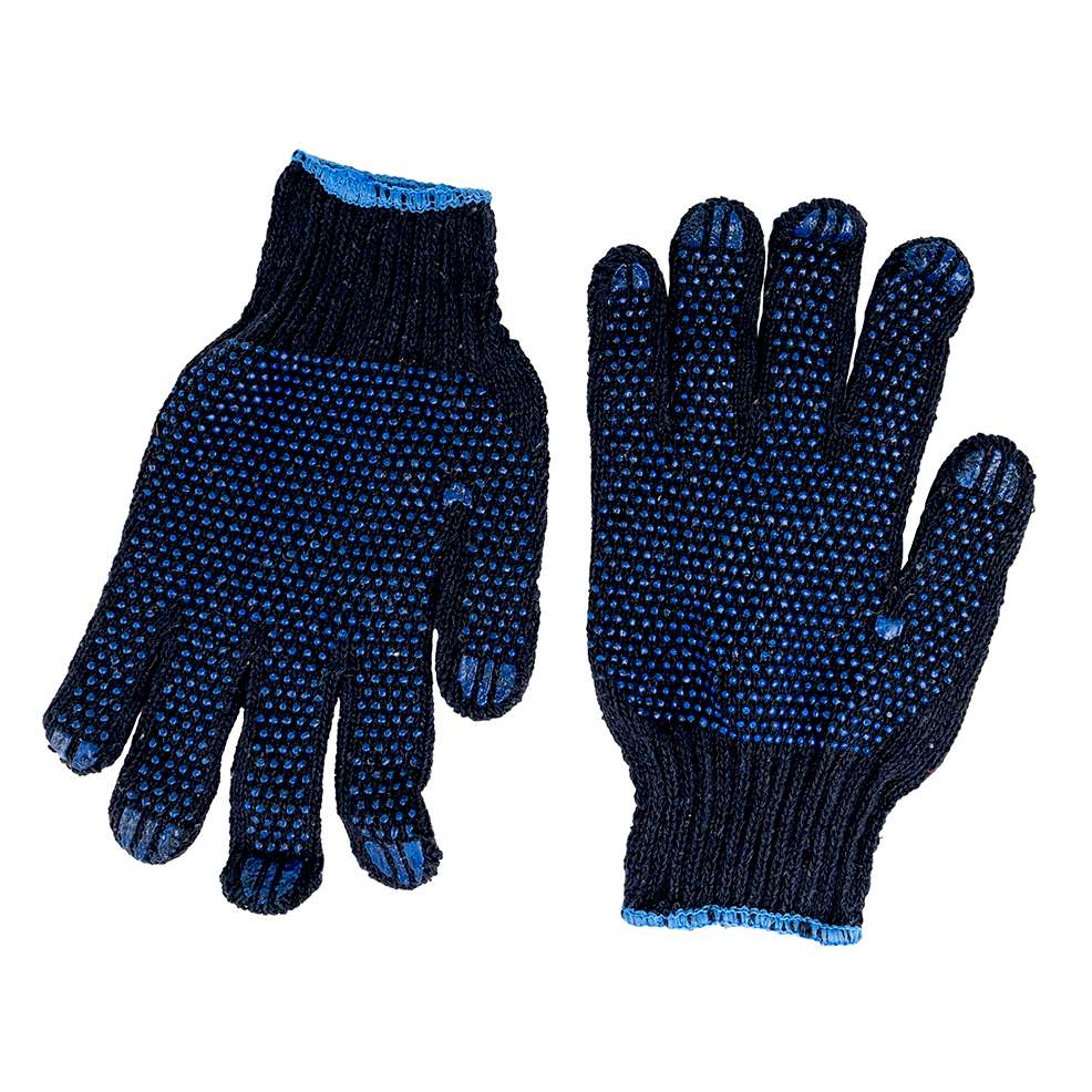 Double Side PVC Dotted Gloves Cotton Knitted - Per Dozen 0