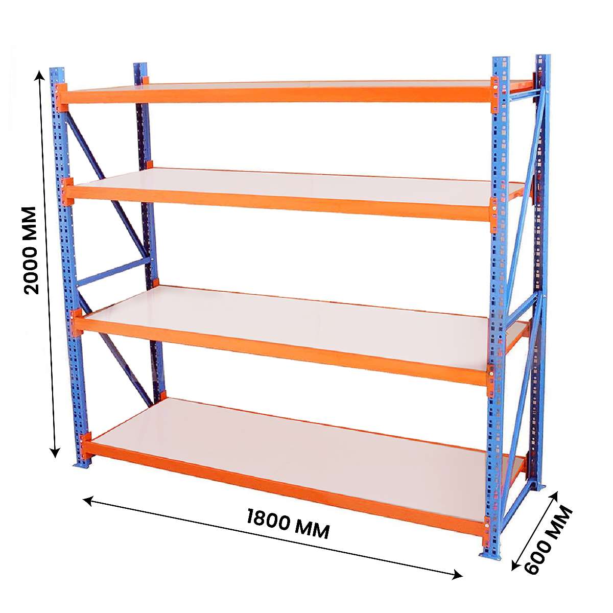AST Medium Duty Rack 4 Shelves 500 Kg/Level HR Steel Powder Coated 0