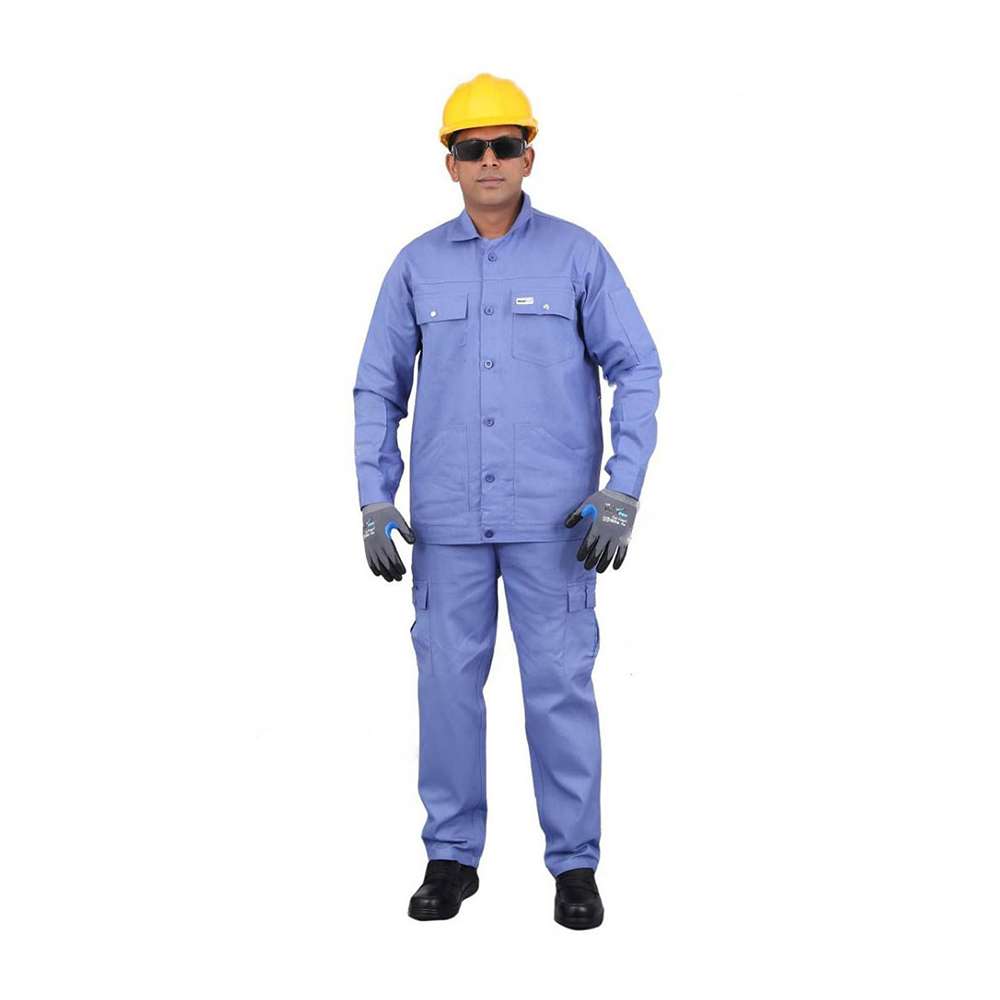 Vaultex RKO 20GSM Cotton Pant & Shirt Set, Breathable Workwear, Comfortable Fit, Petrol Blue, Medium