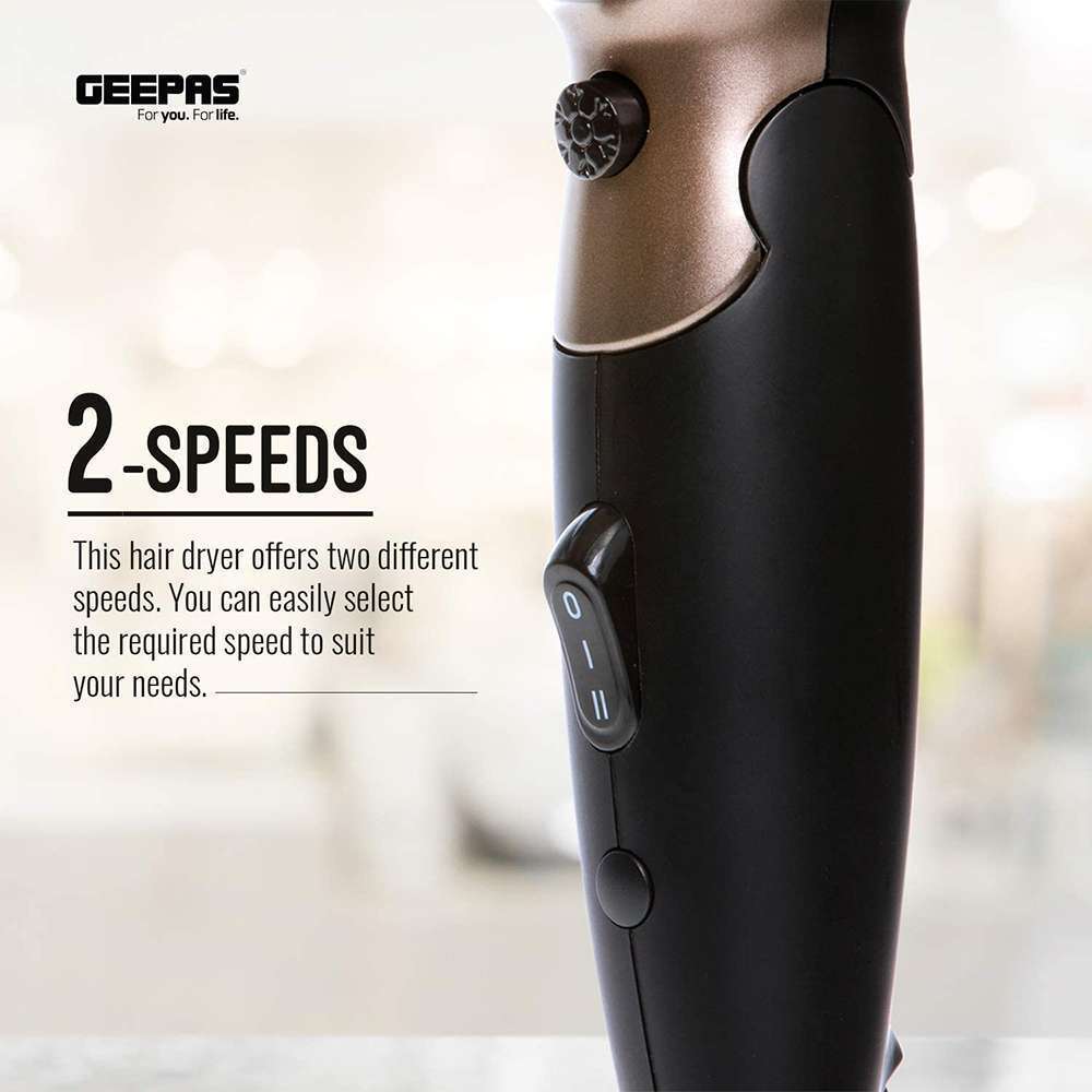 Geepas Powerful Ionic Hair Dryer Dual Speed & Temperature Settings 1600W 1