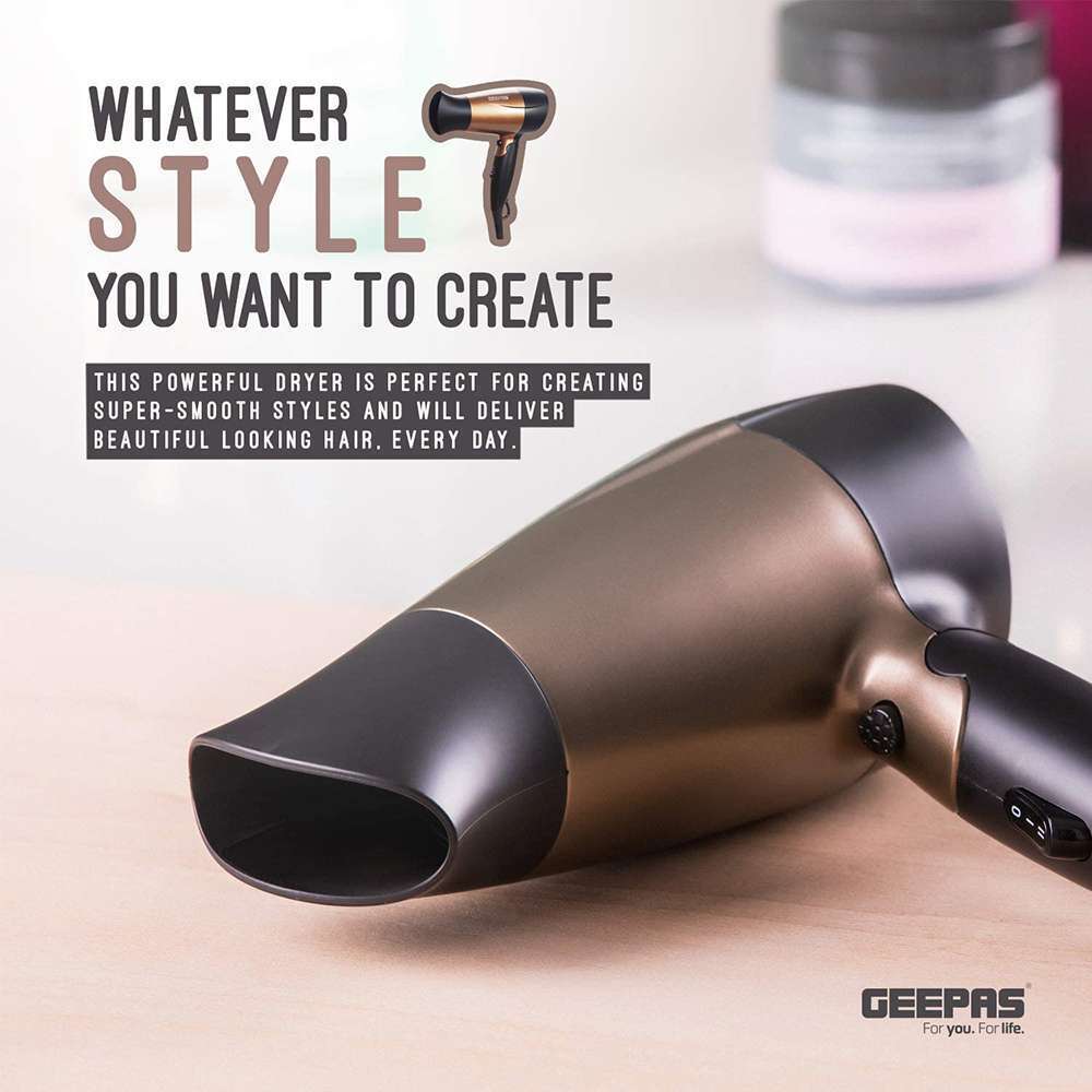 Geepas Powerful Ionic Hair Dryer Dual Speed & Temperature Settings 1600W 6