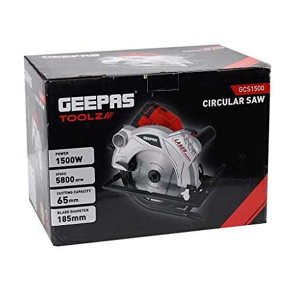 المنشار الدائري متعدد المهام من (Geepas ) قياس (185mm) استطاعة (1500W) متعدد المهام  لتقطيع الاخشاب و المعادن و البلاستيك (GCS1500-240) 6