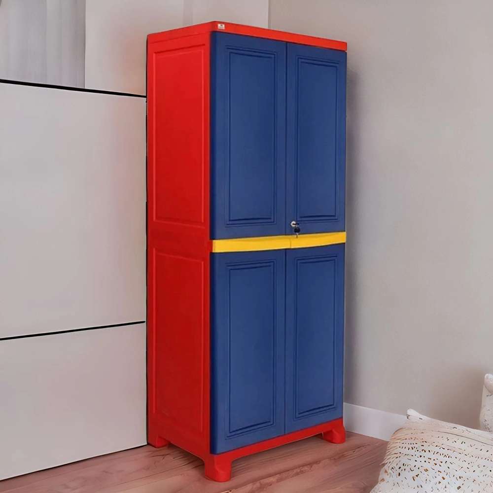 Nilkamal Freedom Big 1 Cabinet Pepsi Blue / Bright Red And Yellow - FB1 4