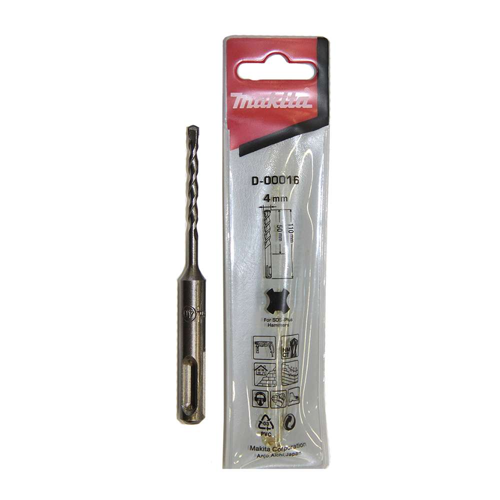 Makita D-00016/00402 SDS-Plus Hammers Drill Bit 4mm Diameter x 110mm Overall Length 1