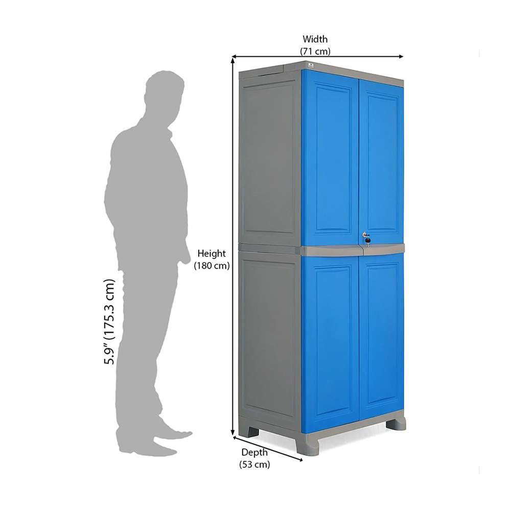 Nilkamal Freedom Big Cabinet Deep Blue And Grey - FB1 6
