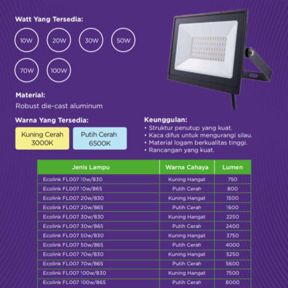 Ecolink FL007 G2 100W/830 Flood Light 4
