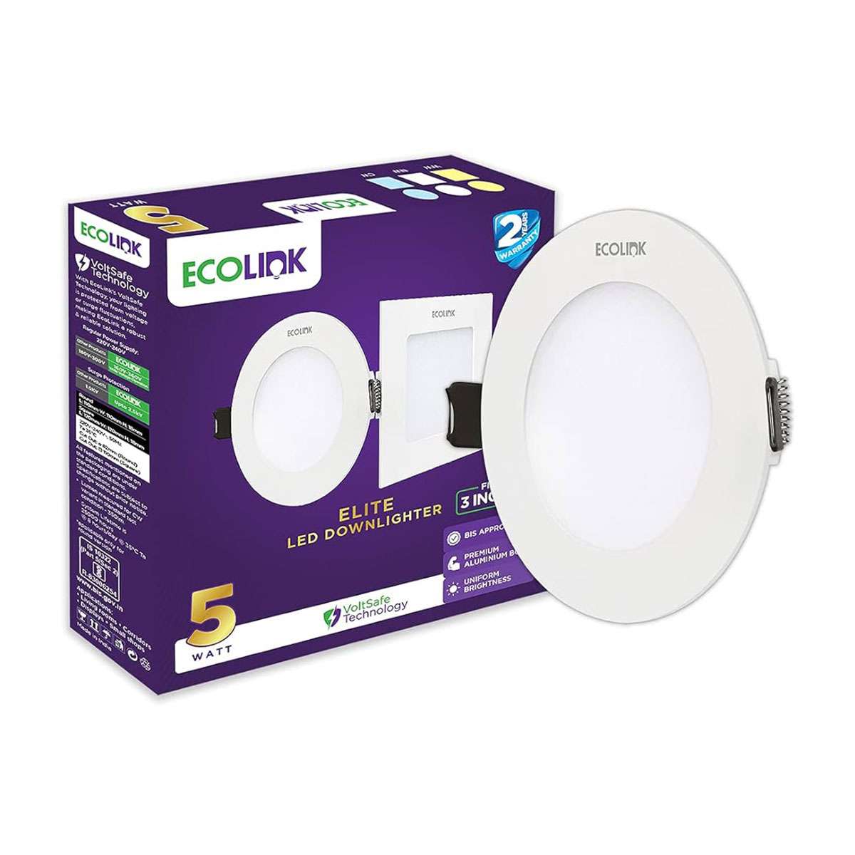 مصابيح الإنارة السقفية المريحة (LED11) من ايكولينك (Ecolink) قطر (D150) استطاعة (14W) بلون إضاءة (865) موديل (EDL190) 1