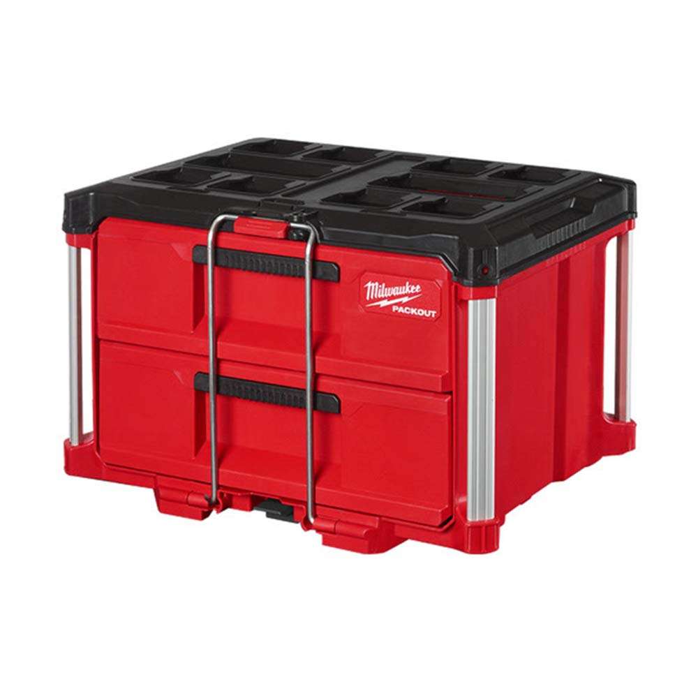 Milwaukee 22" Packout Tool Box with Metal Reinforced Corners, 2 Drawers, Black