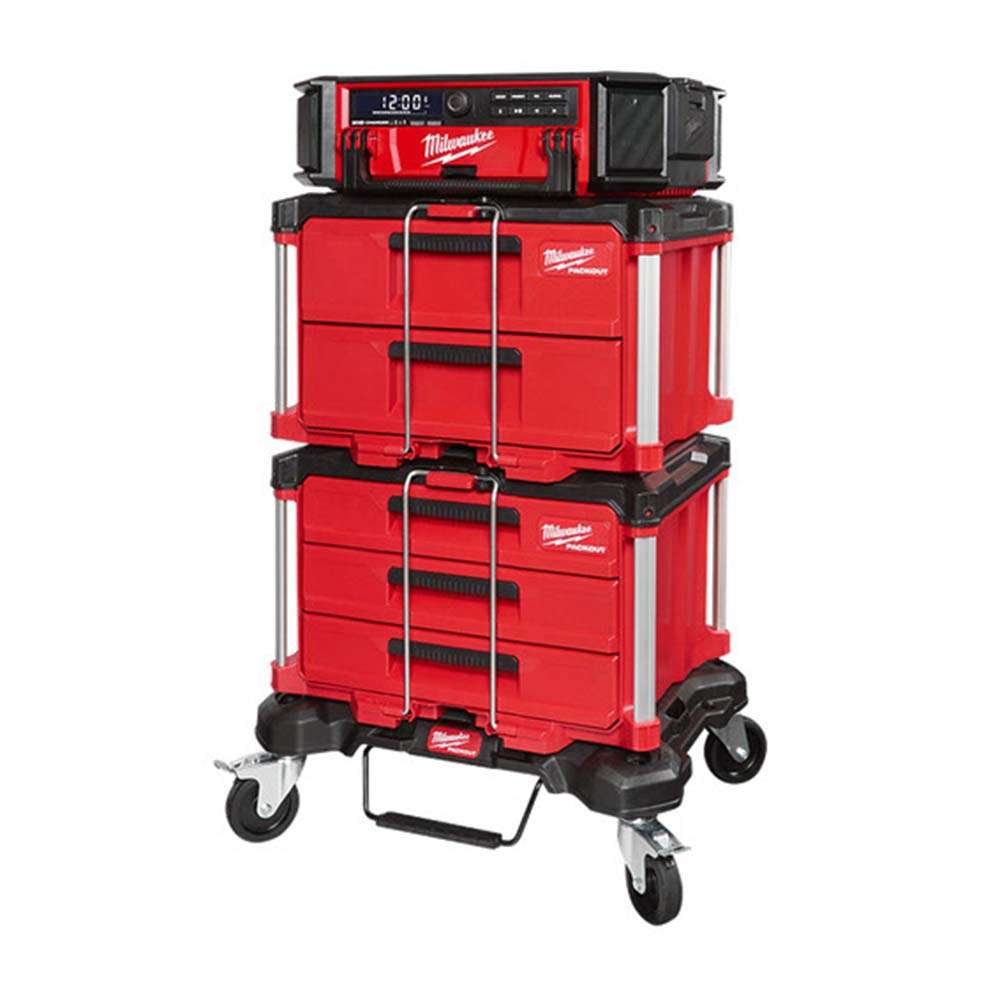 Milwaukee 22" Packout Tool Box with Metal Reinforced Corners, 2 Drawers, Black 3