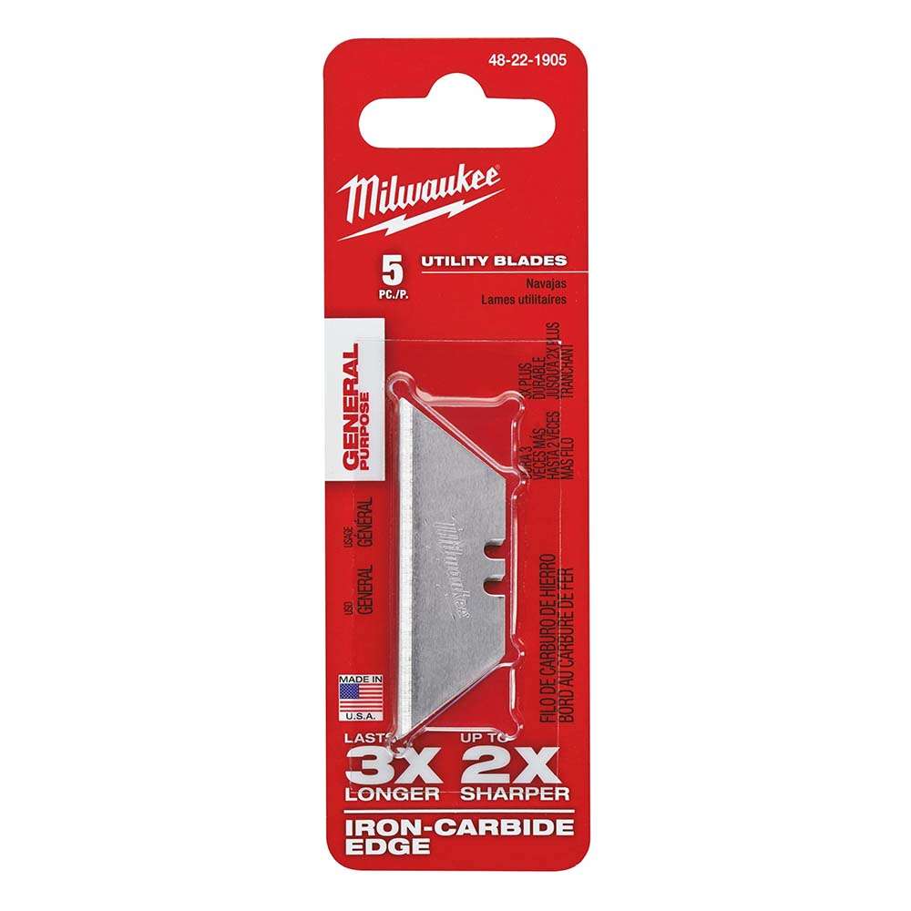 Milwaukee 48221905 Fastback General Purpose Utility Knife Blade (5 Pcs/Set) 0