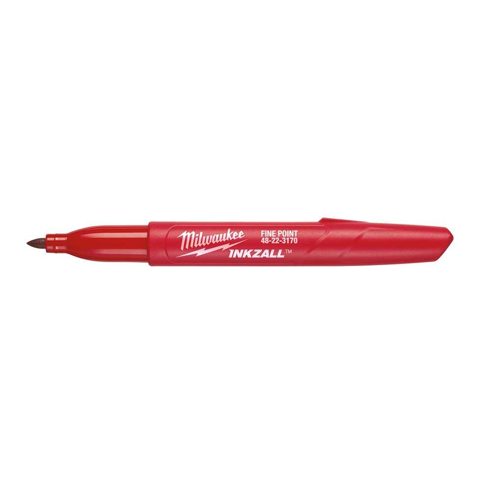 Milwaukee 48223170 Inkzall Fine Point Jobsite Marker, Red 1