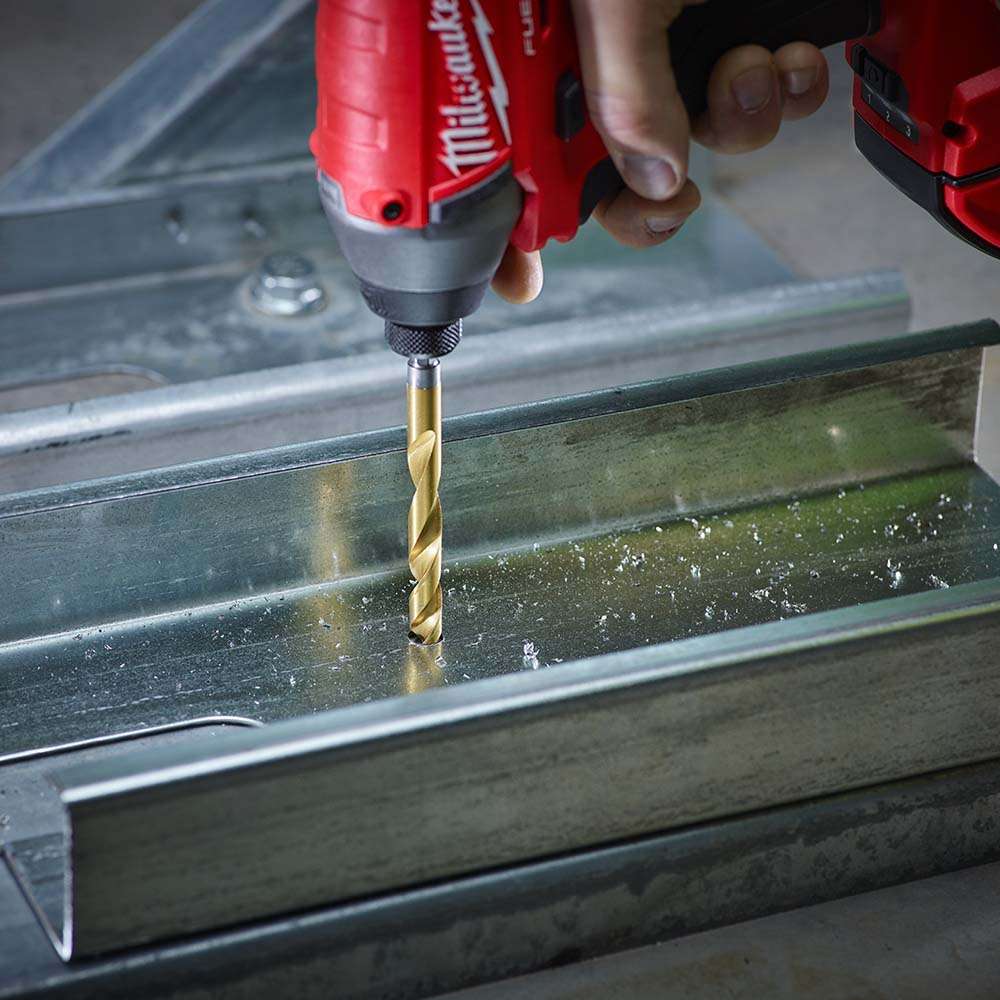 Milwaukee Shockwave HSS-G TiN Hex Drill Bit Set, A Impact-Rated Set - Pack of 19-Piece 1