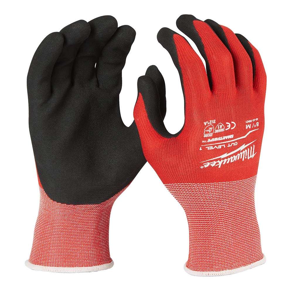 Milwaukee Cut Resistance Gloves, Cut Level A, Red 0