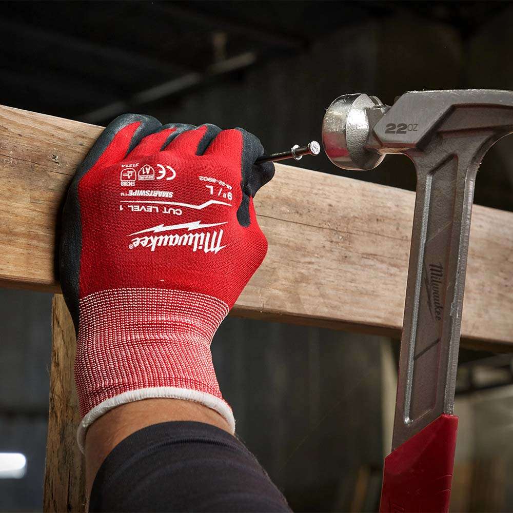 Milwaukee Cut Resistance Gloves, Cut Level A, Red 2