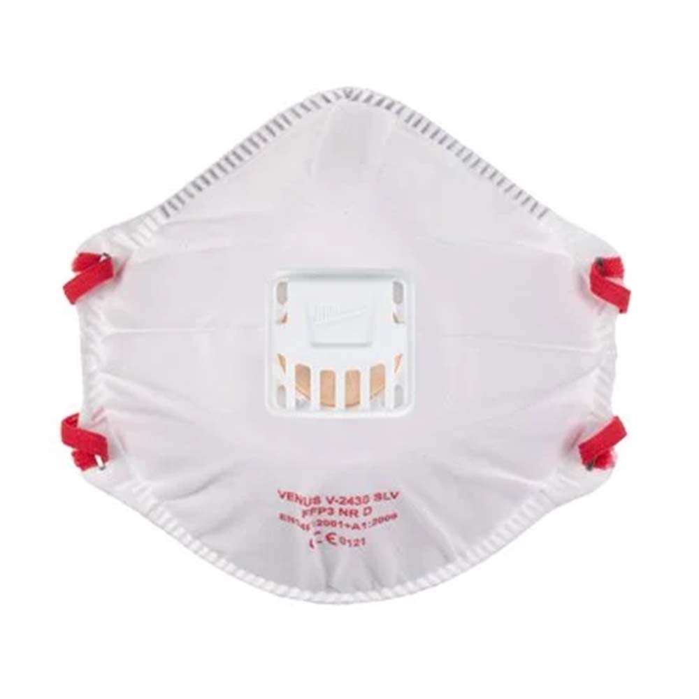Milwaukee FFP3 Respirator with Valve, High-Protection Disposable Mask - Pack of 10 1
