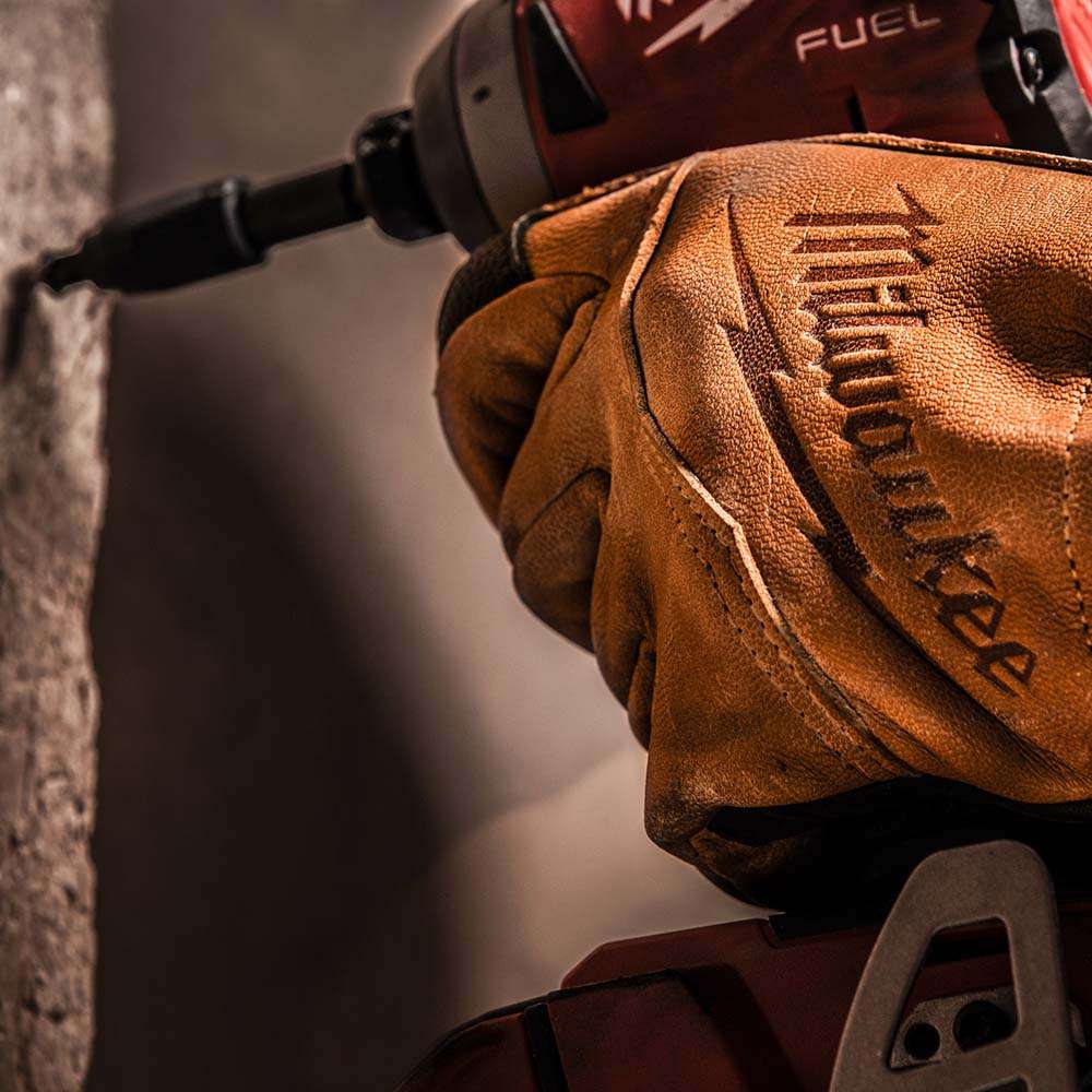 Milwaukee 4932478124 Leather Gloves, L, Brown 1