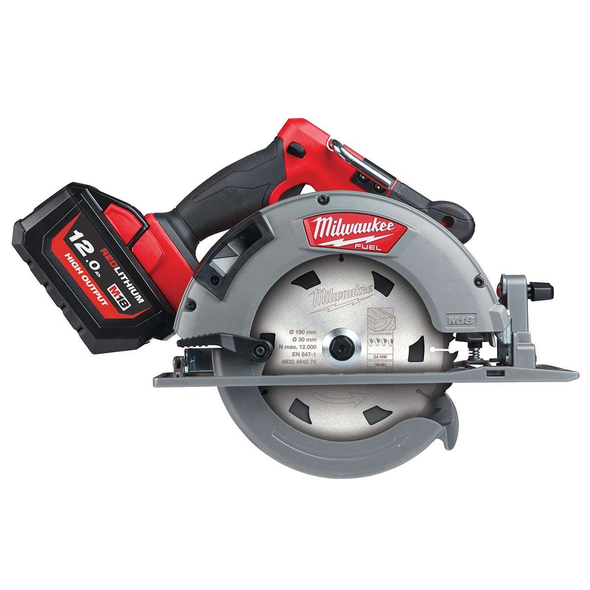 Milwaukee M18FCS66-121 Fuel 18V 12Ah Cordless Circular Saw Kit, 190MM  0