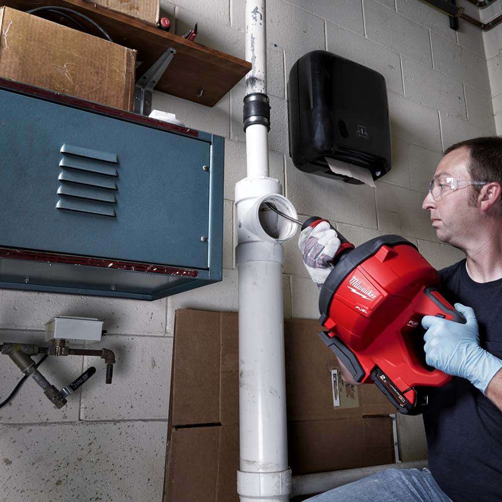 Milwaukee Drain Cleaner Kit, 18V Power Feed with 2 x 5.0Ah - Pack of 2 Battery 9