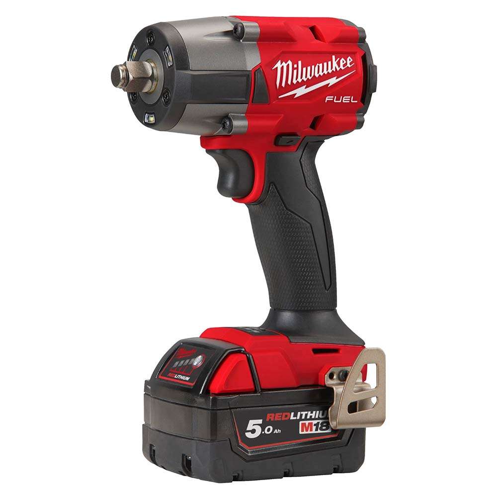 Milwaukee M18FMTIWF12-502X Fuel 1/2" 18V 5Ah X 2 Mid Torque Impact Wrench Kit  1