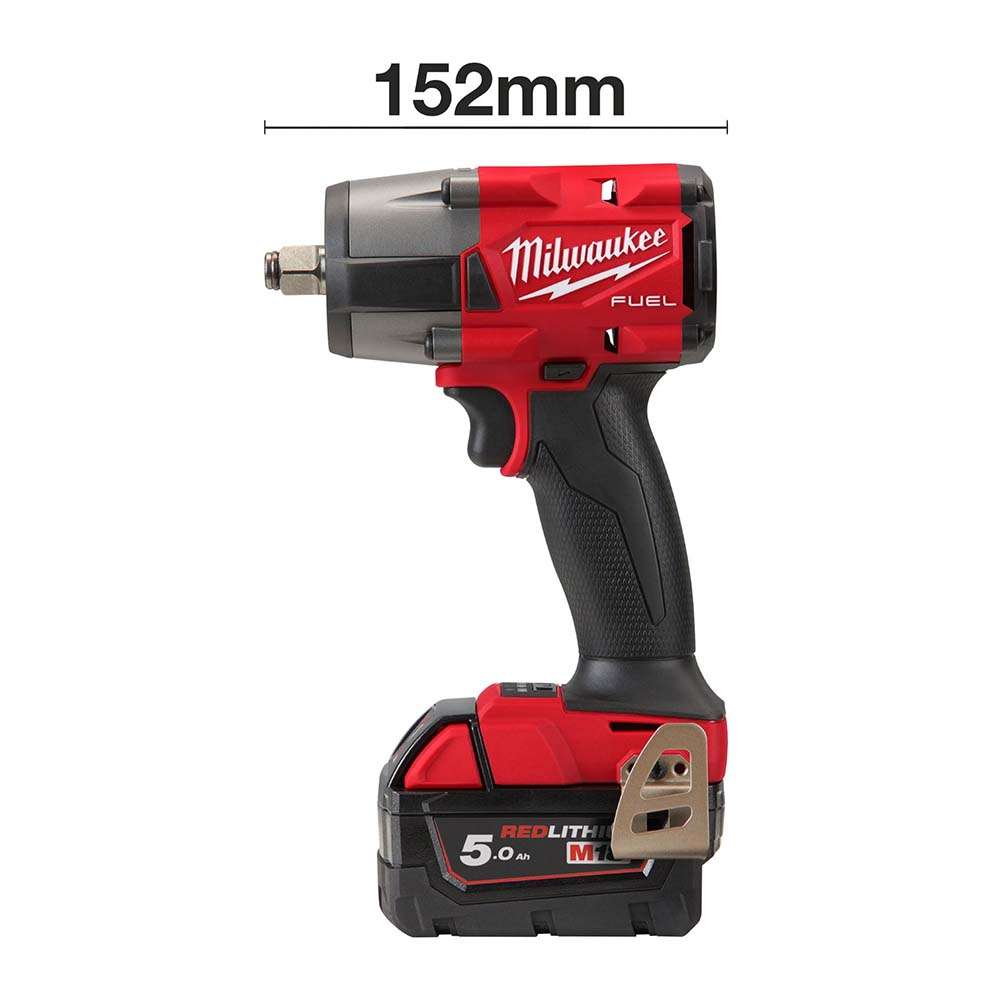Milwaukee M18FMTIWF12-502X Fuel 1/2" 18V 5Ah X 2 Mid Torque Impact Wrench Kit  2
