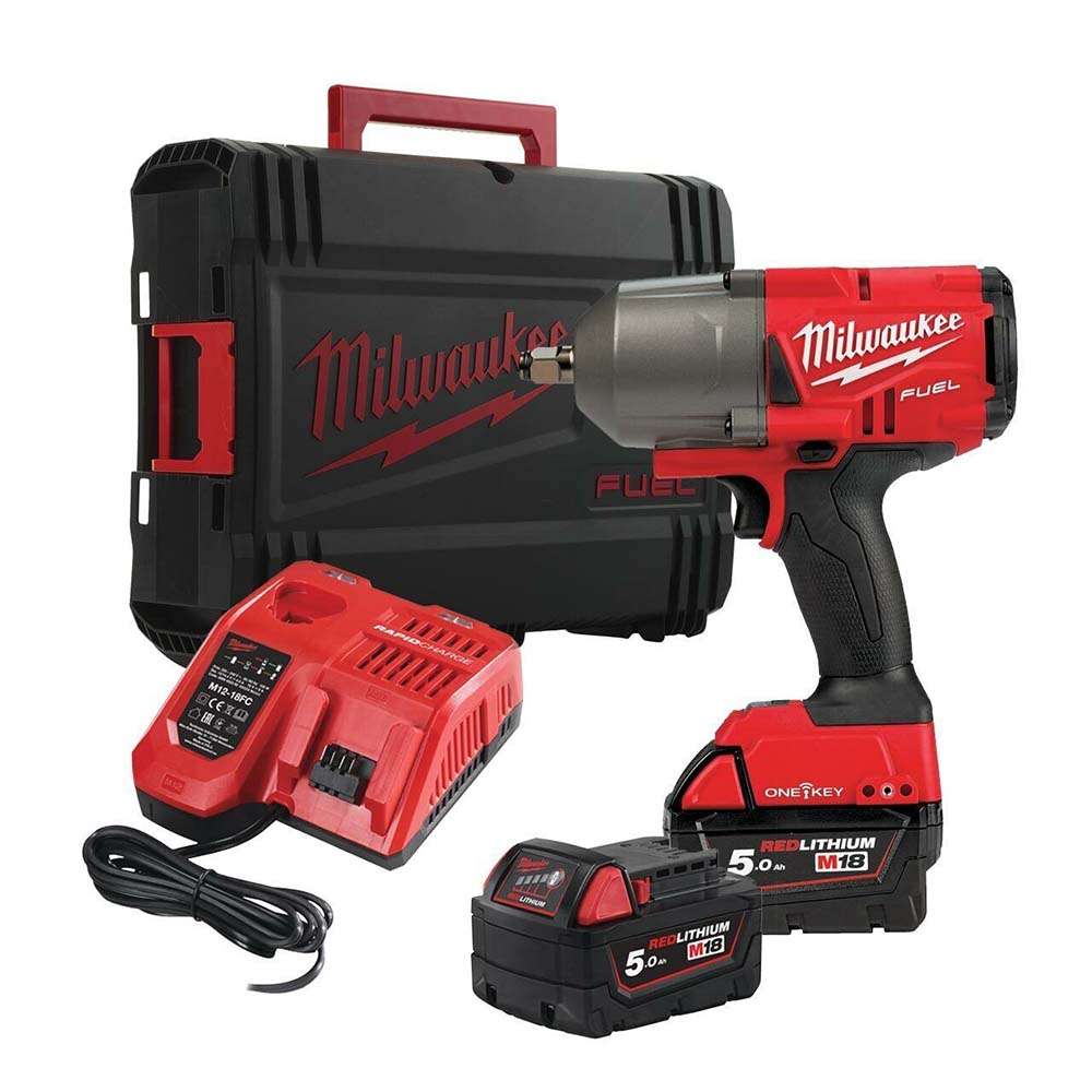 Milwaukee M18ONEFHIWF12-502X Fuel 1/2" 18V 5Ah X 2 Li-ion Right Angle Impact Wrench Kit 4