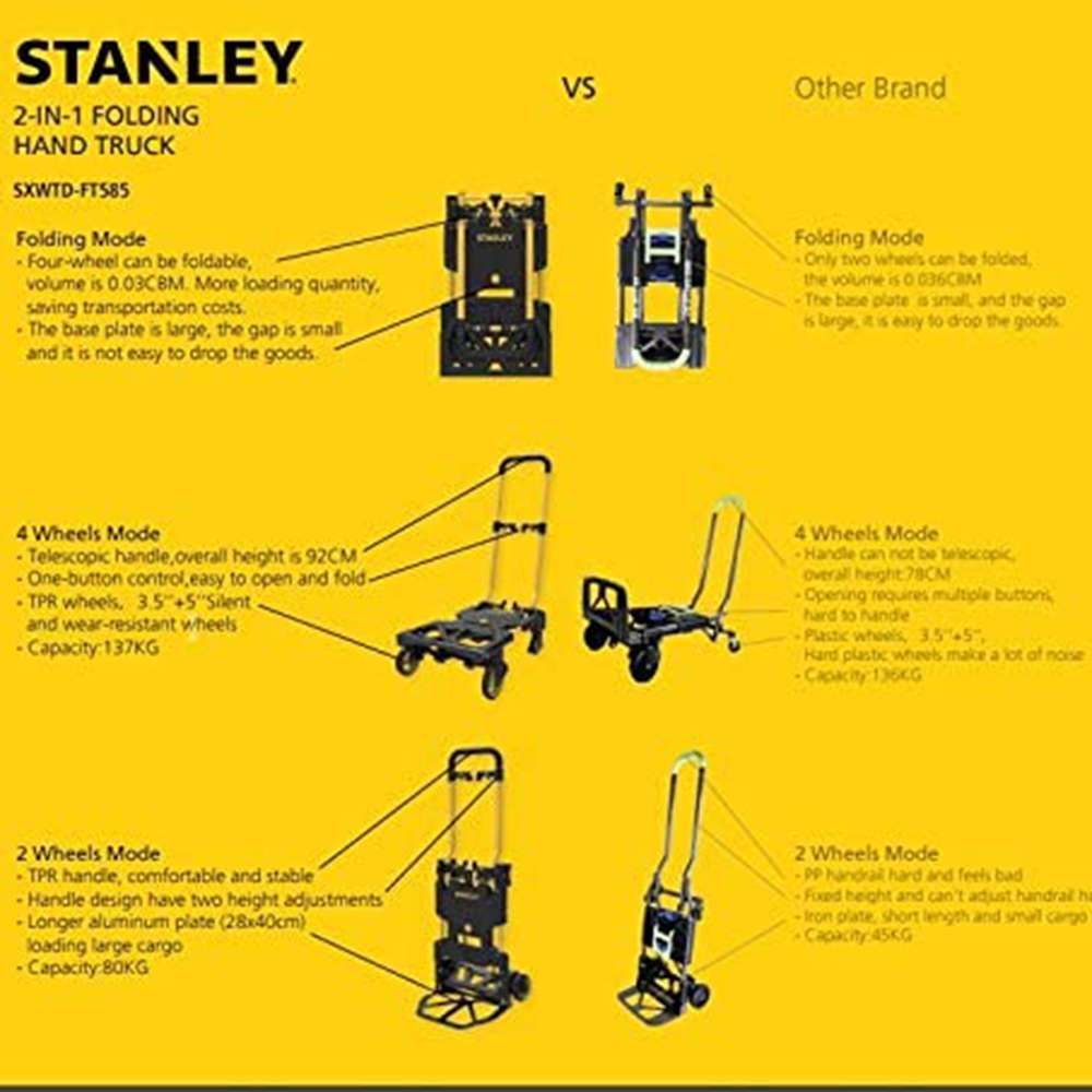 Stanley 2-in-1 Folding Hand Truck & Trolley 12