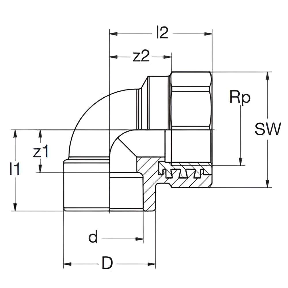 Banninger PPR Female Elbow, 20MM X 1/2" 1