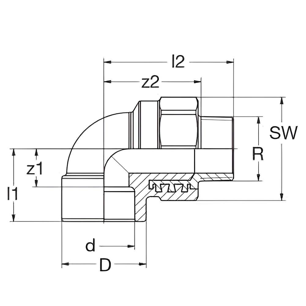 Banninger PPR Male Elbow, 25MM X 1/2" 4