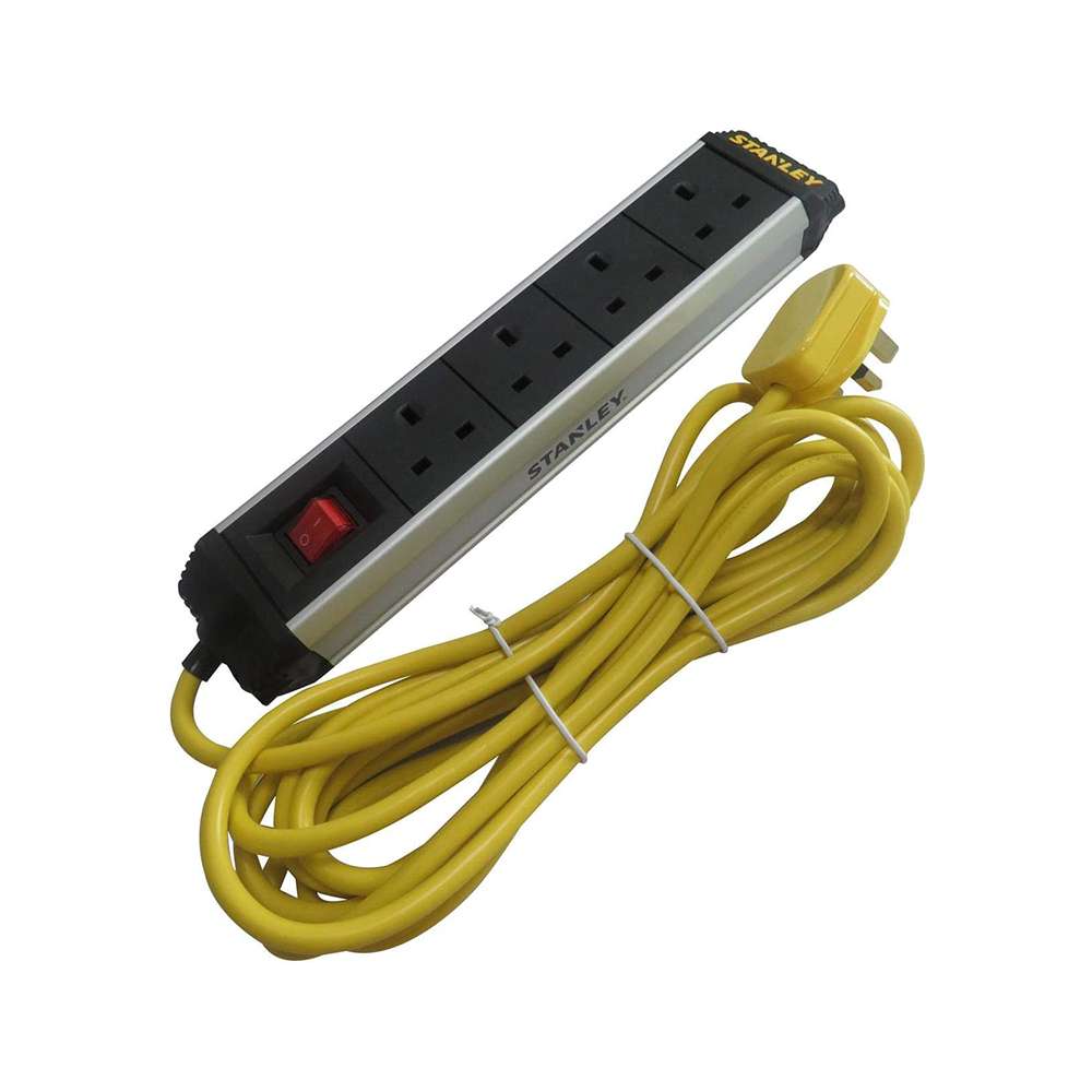 Stanley 5m 4 Socket Power Bar PVC Cable 0