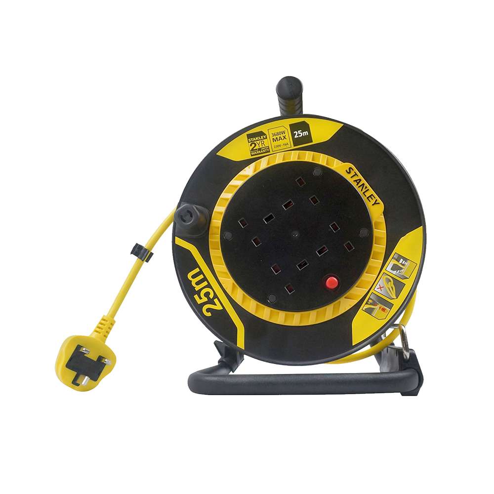 Stanley 4 Socket 25m Cable Reel  0