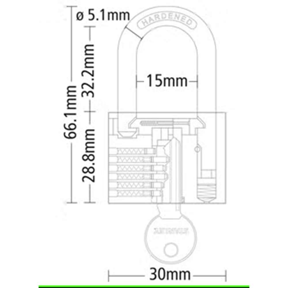 قفل نحاسي مقاس (30mm) من (Stanley) نوع (Std Shackle) 2