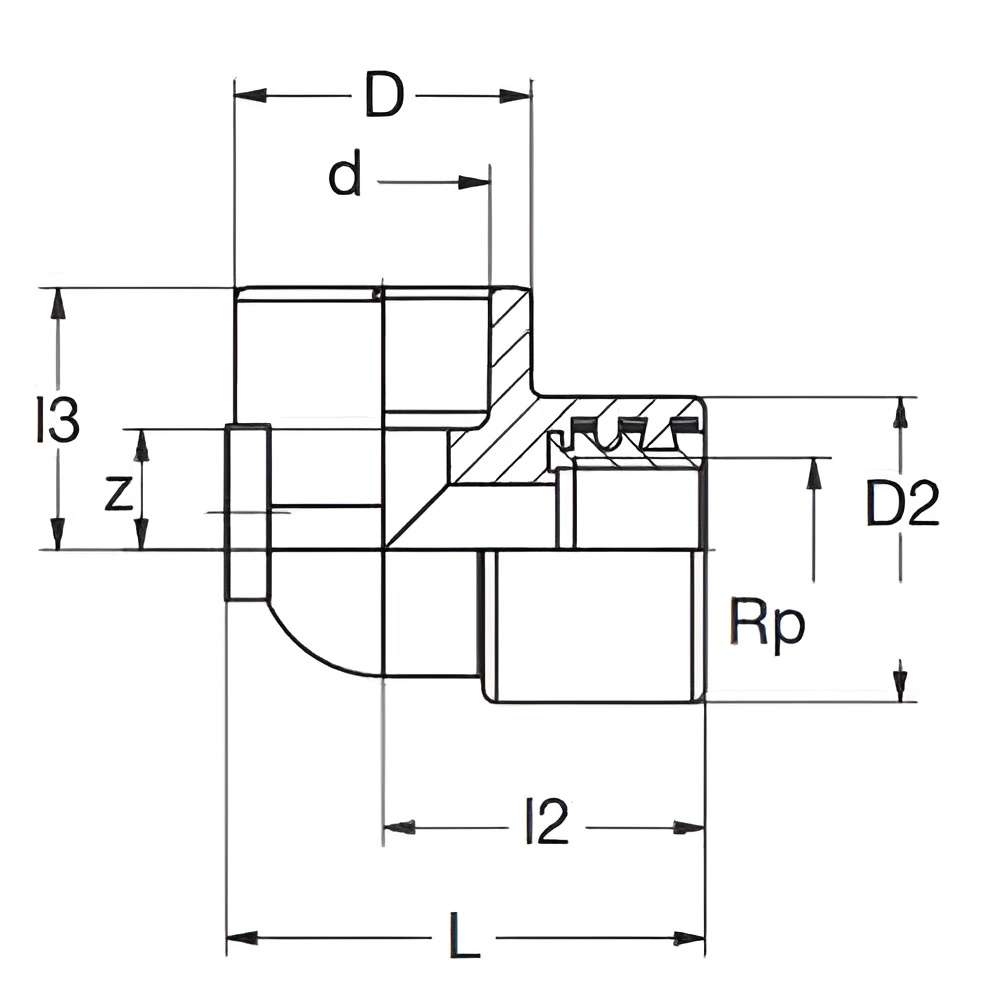 Banninger PPR Wall Plate Female Elbow, 25MM X 3/4" 1