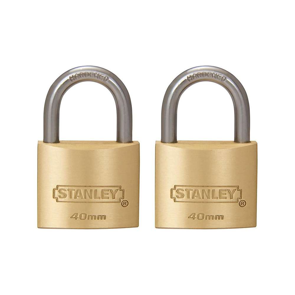 Stanley Padlock Brass 40mm Std Shackle (2 Pcs) 0