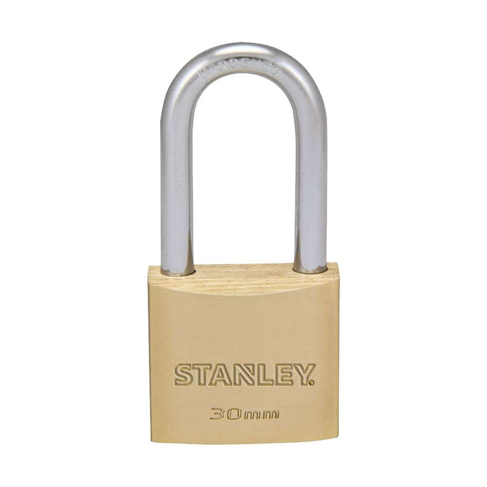 Stanley Padlock Brass 30mm Long Shackle 1