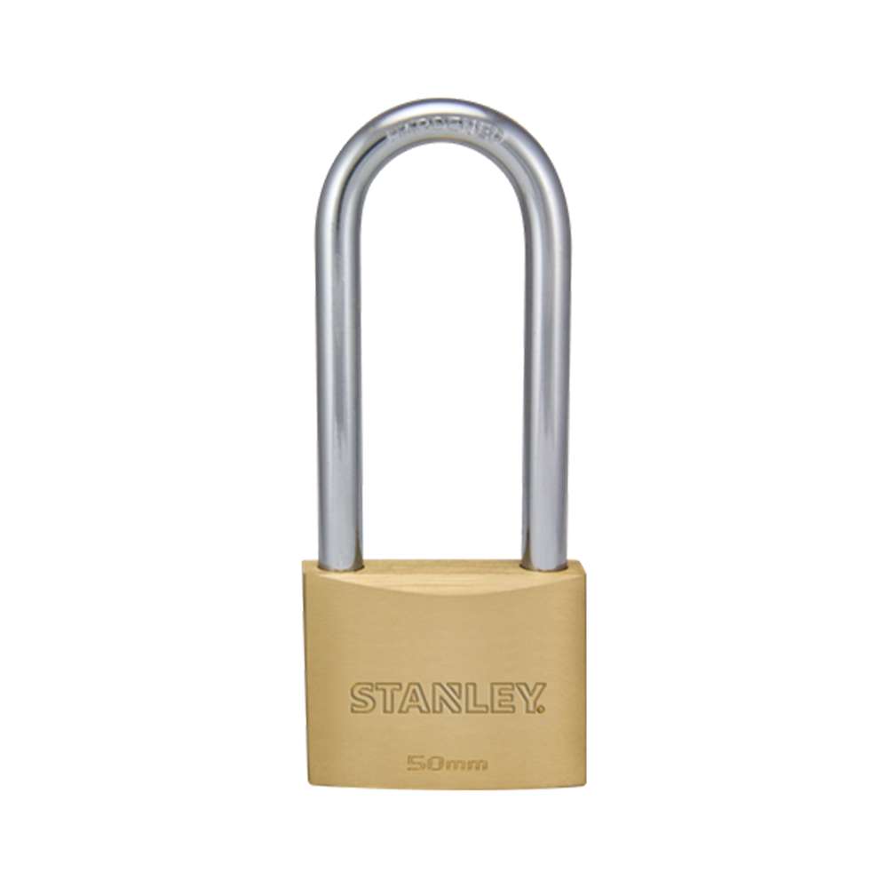 Stanley Padlock Brass 50mm Long Shackle 1